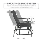Set da Giardino Outsunny 4 Pezzi, Set di Mobili da Esterno con Panchina a Dondolo a 2 Posti, Sedia Sospesa Singola e Tavolino da Caffè
