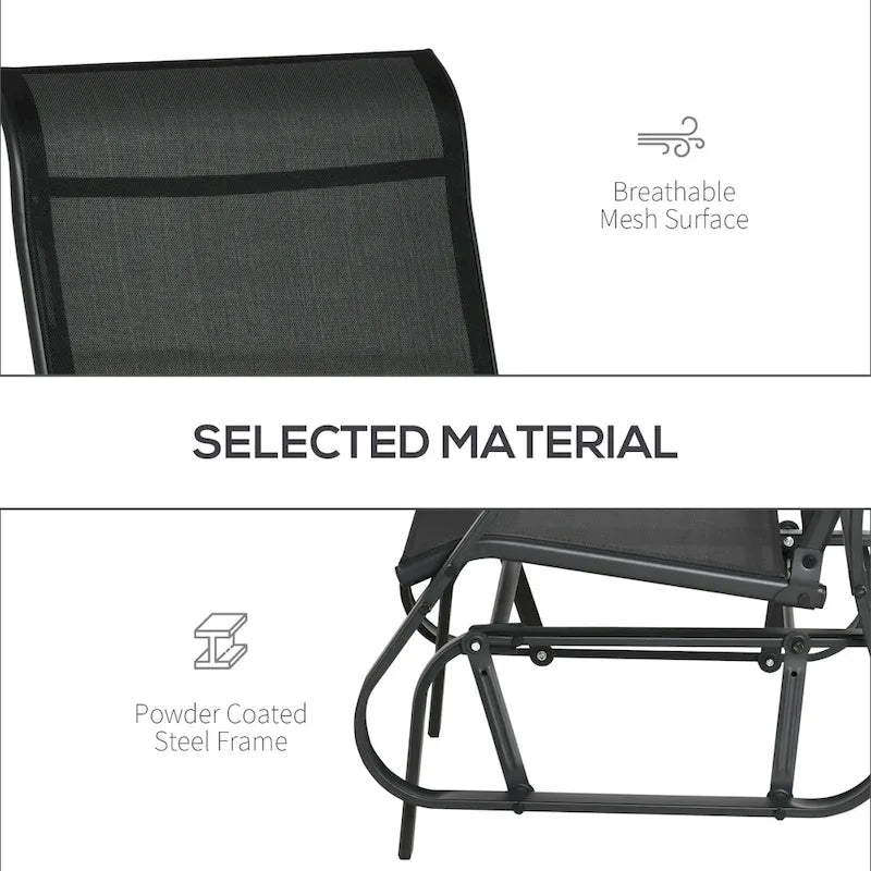 Set da Giardino Outsunny 4 Pezzi, Set di Mobili da Esterno con Panchina a Dondolo a 2 Posti, Sedia Sospesa Singola e Tavolino da Caffè