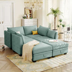 Divano letto convertibile con chaise longue reversibile per soggiorno