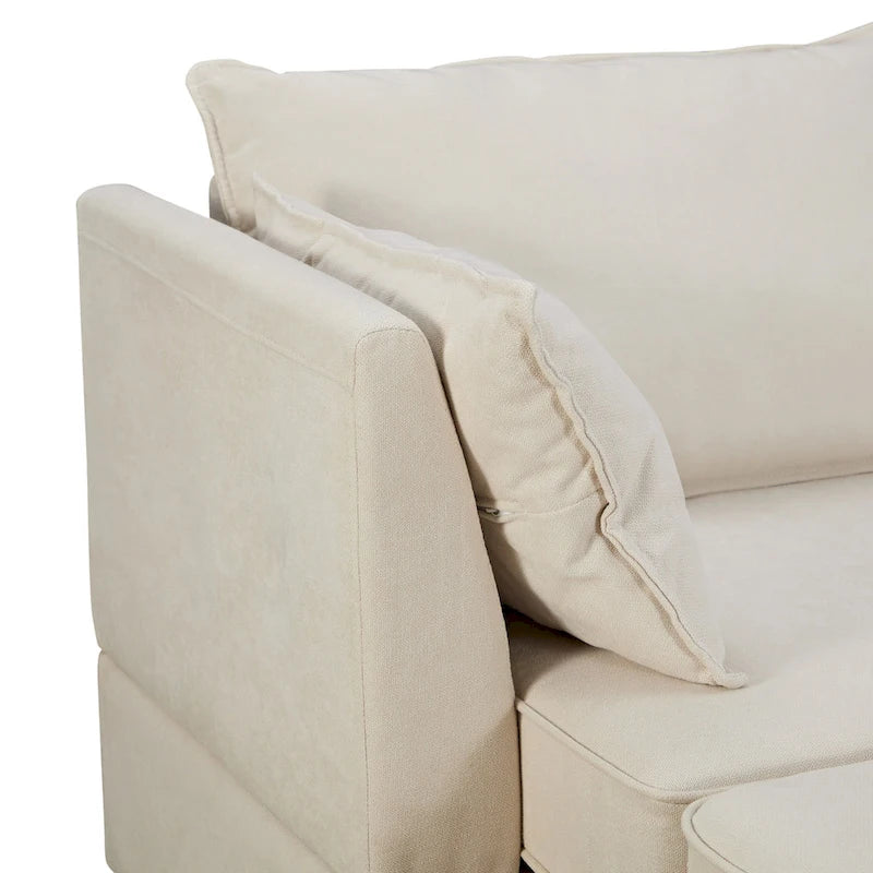 Divano letto convertibile con chaise longue reversibile per soggiorno