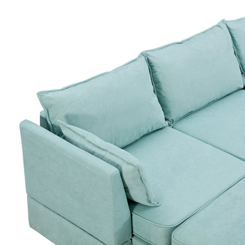 Divano letto convertibile con chaise longue reversibile per soggiorno