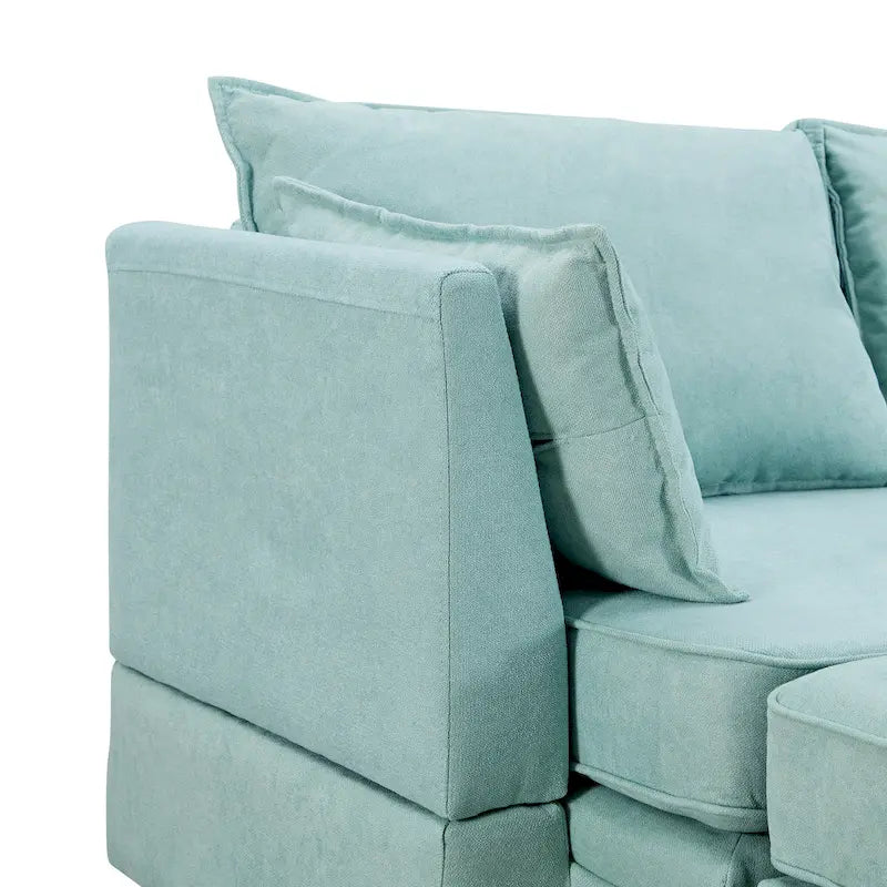 Divano letto convertibile con chaise longue reversibile per soggiorno