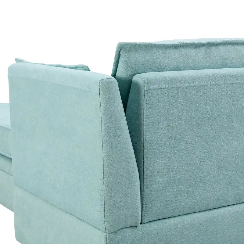Divano letto convertibile con chaise longue reversibile per soggiorno