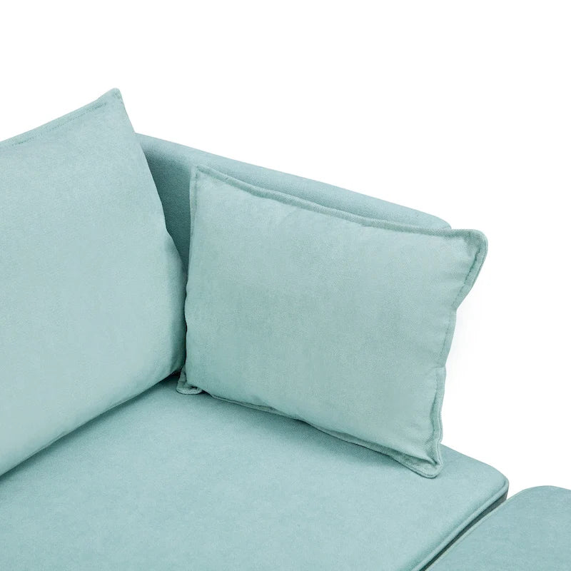 Divano letto convertibile con chaise longue reversibile per soggiorno