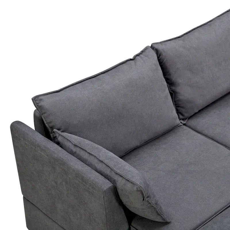 Divano letto convertibile con chaise longue reversibile per soggiorno