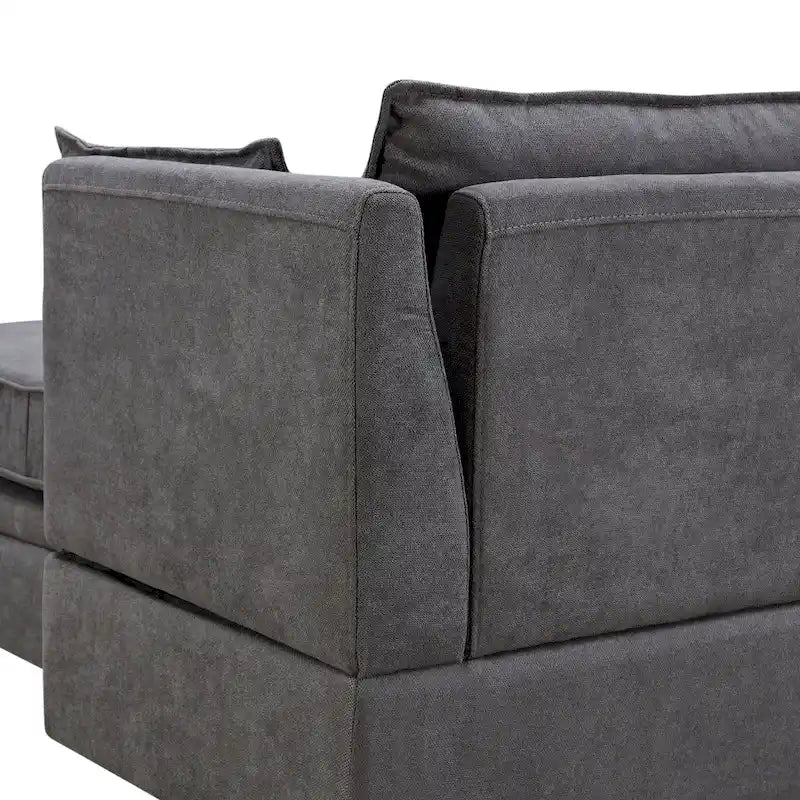 Divano letto convertibile con chaise longue reversibile per soggiorno