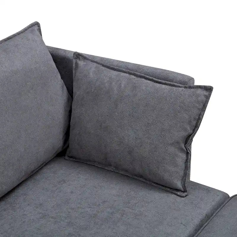 Divano letto convertibile con chaise longue reversibile per soggiorno