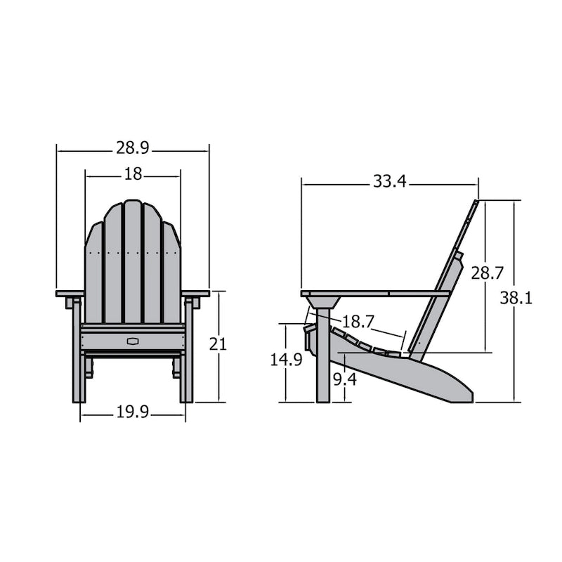 Sedia Adirondack Ecologica Essenziale ELK OUTDOORS