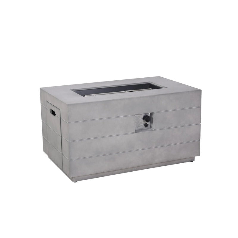 Set da esterno 9 pezzi con divano letto in vimini e tavolo braciere in cemento