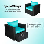 Set Patio con sedie in vimini e poggiapiedi Kwan Havenside Home