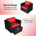 Set Patio con sedie in vimini e poggiapiedi Kwan Havenside Home