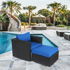 Set Patio con sedie in vimini e poggiapiedi Kwan Havenside Home