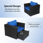 Set Patio con sedie in vimini e poggiapiedi Kwan Havenside Home