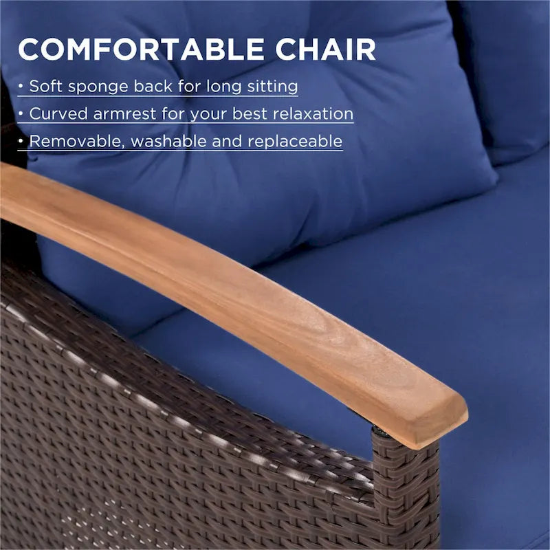 Set di mobili da giardino da 4 pezzi, set di sedute da patio, set divano da esterno in rattan PE