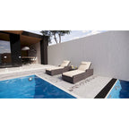 Set di 3 Chaise Lounge da Esterno Regolabili in Alluminio e Rattan