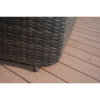 Set di 3 Chaise Lounge da Esterno Regolabili in Alluminio e Rattan