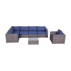 Set sezionale a 7 pezzi in rattan Sunbrella LSI con cuscini