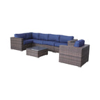 Set sezionale a 7 pezzi in rattan Sunbrella LSI con cuscini