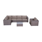 Set sezionale a 7 pezzi in rattan Sunbrella LSI con cuscini