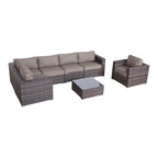 Set sezionale a 7 pezzi in rattan Sunbrella LSI con cuscini