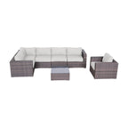 Set sezionale a 7 pezzi in rattan Sunbrella LSI con cuscini