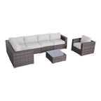 Set sezionale a 7 pezzi in rattan Sunbrella LSI con cuscini