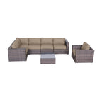 Set sezionale a 7 pezzi in rattan Sunbrella LSI con cuscini