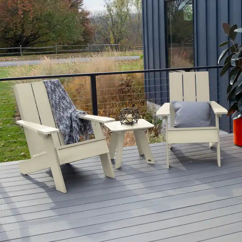 Ensemble de 3 pièces Highwood : 2 chaises Adirondack et 1 table d'appoint