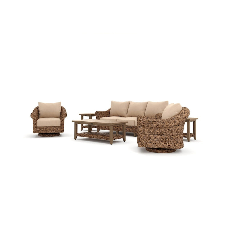 Set Divani Cayman 6 Pezzi Sunbrella, Marrone Heritage