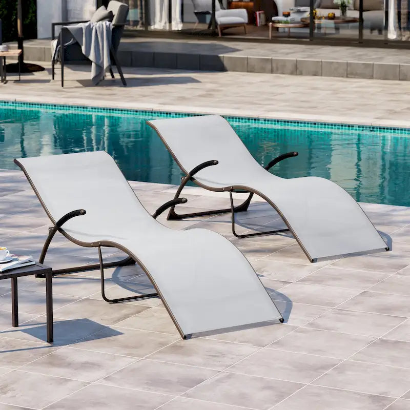 Crestlive Products Sdraio da Esterno in Alluminio con Schienale Regolabile