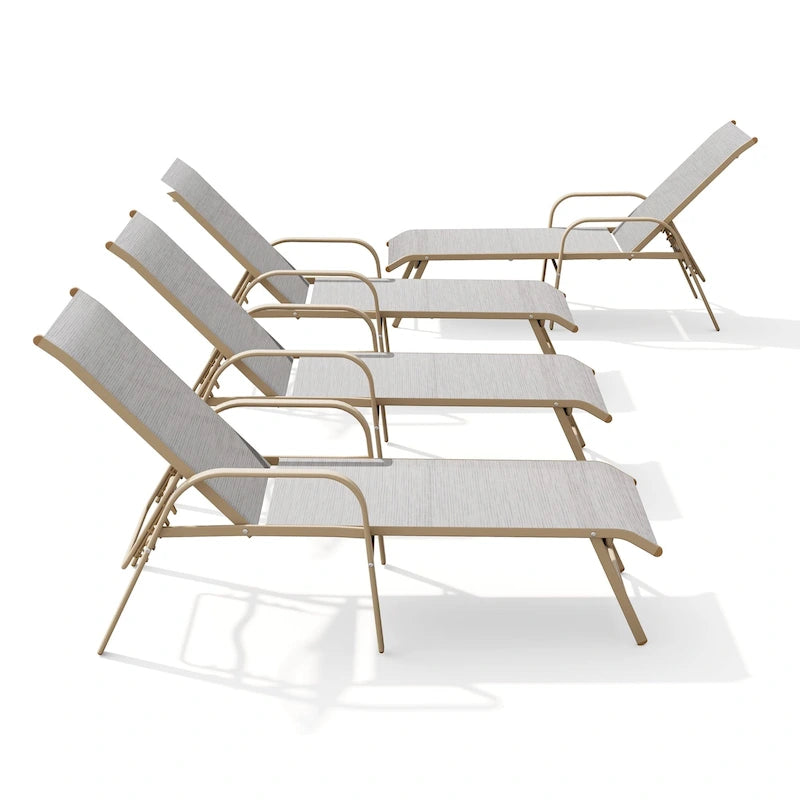 Crestlive Products Sdraio da Esterno in Alluminio con Schienale Regolabile