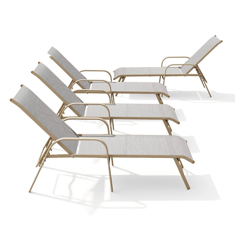 Crestlive Products Sdraio da Esterno in Alluminio con Schienale Regolabile