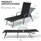 Crestlive Products Sdraio da Esterno in Alluminio con Schienale Regolabile