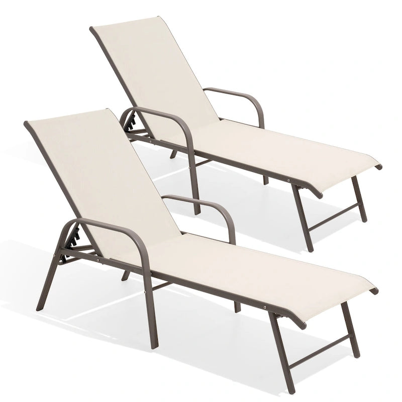 Crestlive Products Sdraio da Esterno in Alluminio con Schienale Regolabile