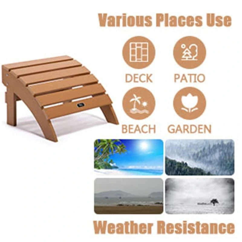 Poggiapiedi Pouf Adirondack in legno sintetico resistente alle intemperie e allo sbiadimento per patio esterno