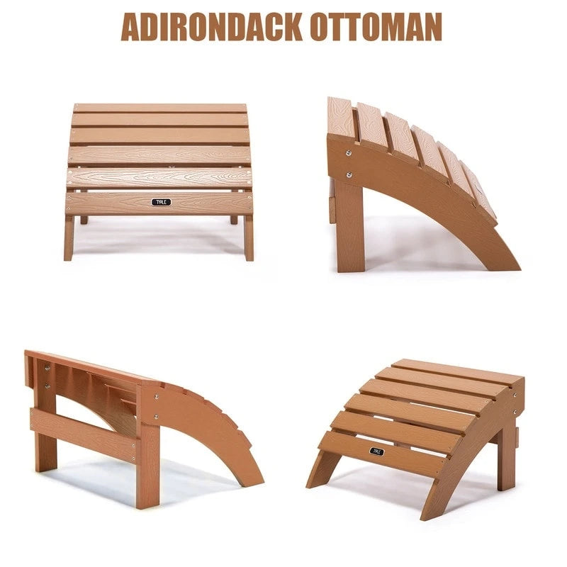 Repose-pieds Adirondack en bois composite résistant aux intempéries et à la décoloration pour terrasse extérieure