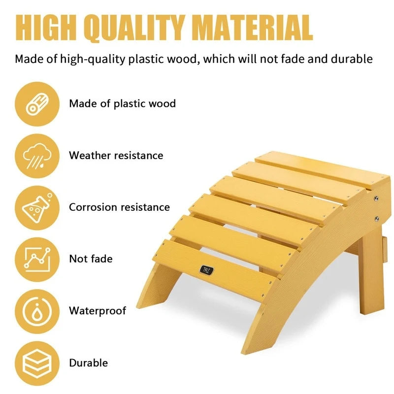 Repose-pieds Adirondack en bois composite résistant aux intempéries et à la décoloration pour terrasse extérieure