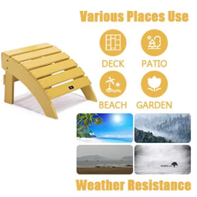 Repose-pieds Adirondack en bois composite résistant aux intempéries et à la décoloration pour terrasse extérieure