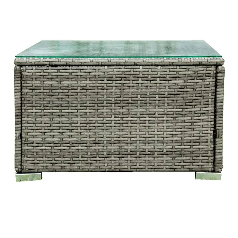Set Divano Sezionale da Esterno in Rattan Sintetico a 4 Pezzi con Contenitore