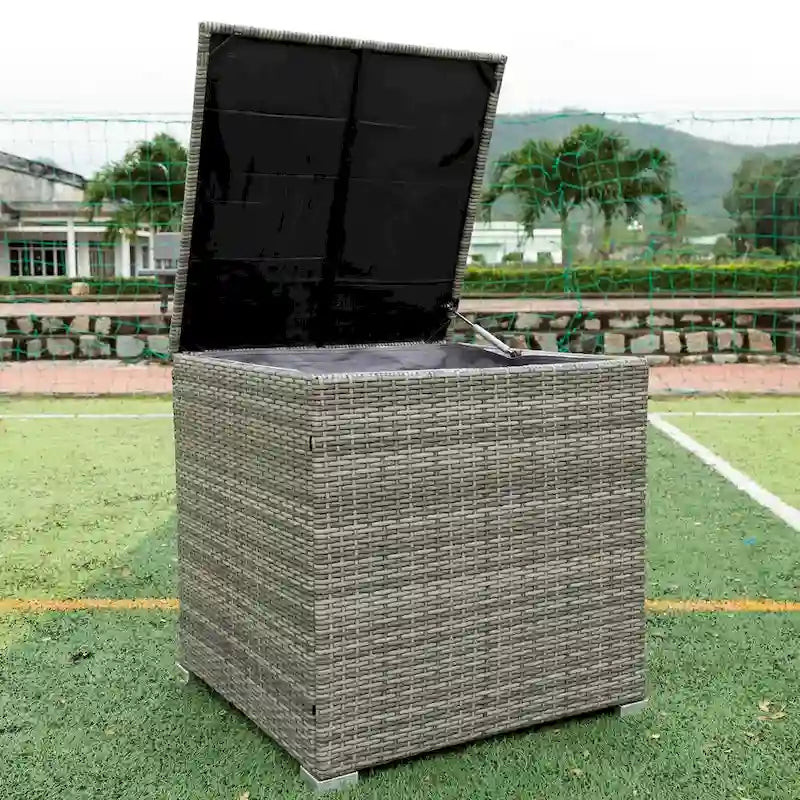 Set Divano Sezionale da Esterno in Rattan Sintetico a 4 Pezzi con Contenitore