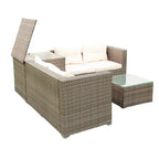 Set Divano Sezionale da Esterno in Rattan Sintetico a 4 Pezzi con Contenitore