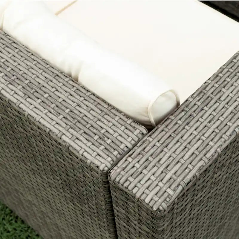 Set Divano Sezionale da Esterno in Rattan Sintetico a 4 Pezzi con Contenitore