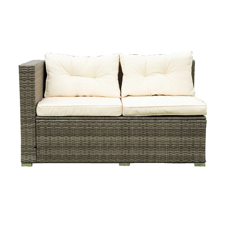 Set Divano Sezionale da Esterno in Rattan Sintetico a 4 Pezzi con Contenitore