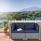 Divano Sezionale da Esterno a 2 Pezzi in Vimini