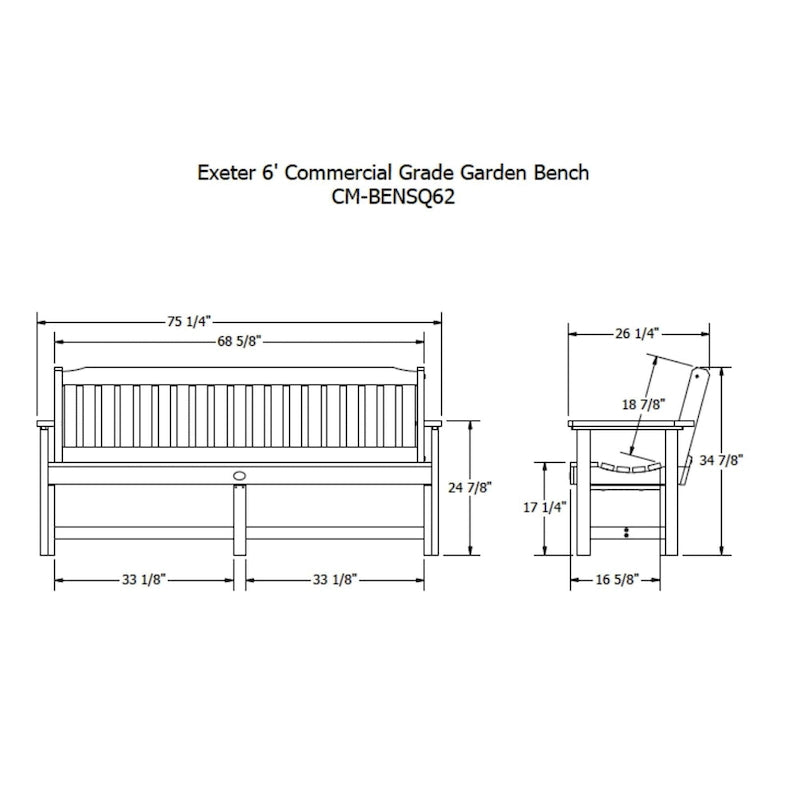 Panca da giardino Highwood Exeter da 6 piedi di qualità professionale e commerciale