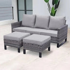 Gymojoy Set Divano Sezionale da Esterno in Rattan con Pouf e Cuscini
