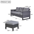 Gymojoy Set Divano Sezionale da Esterno in Rattan con Pouf e Cuscini