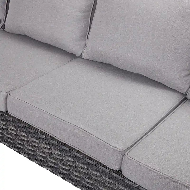 Gymojoy Set Divano Sezionale da Esterno in Rattan con Pouf e Cuscini