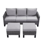 Gymojoy Set Divano Sezionale da Esterno in Rattan con Pouf e Cuscini