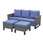 Gymojoy Set Divano Sezionale da Esterno in Rattan con Pouf e Cuscini